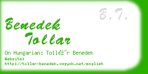 benedek tollar business card